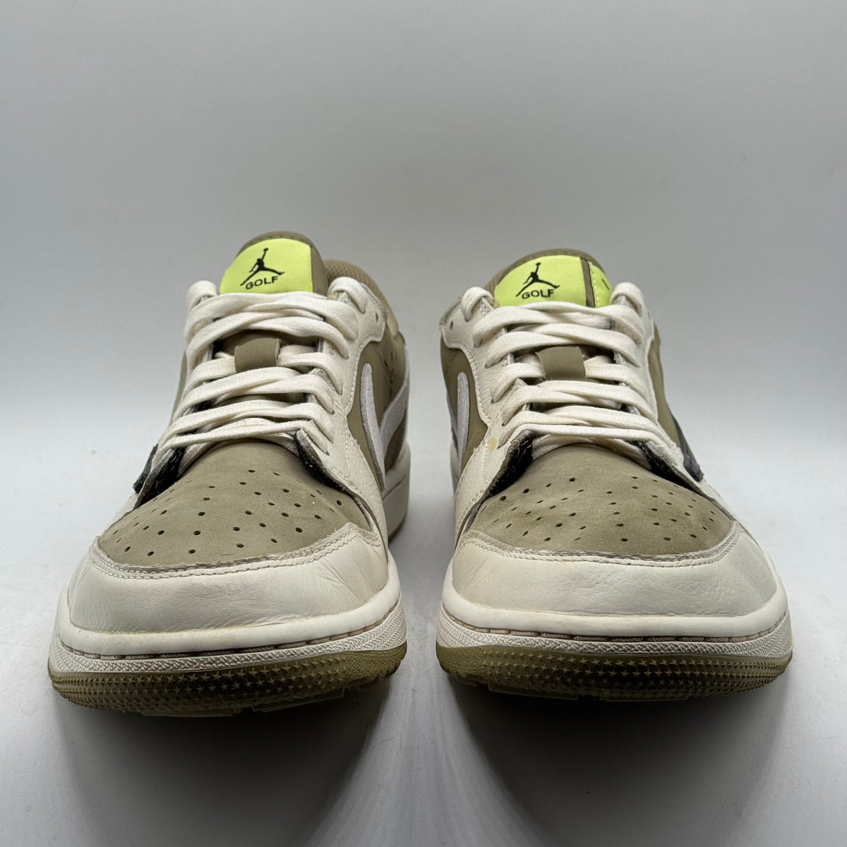 (USED NO BOX) Jordan 1 Low Golf Travis Scott Neutral Olive Size 11