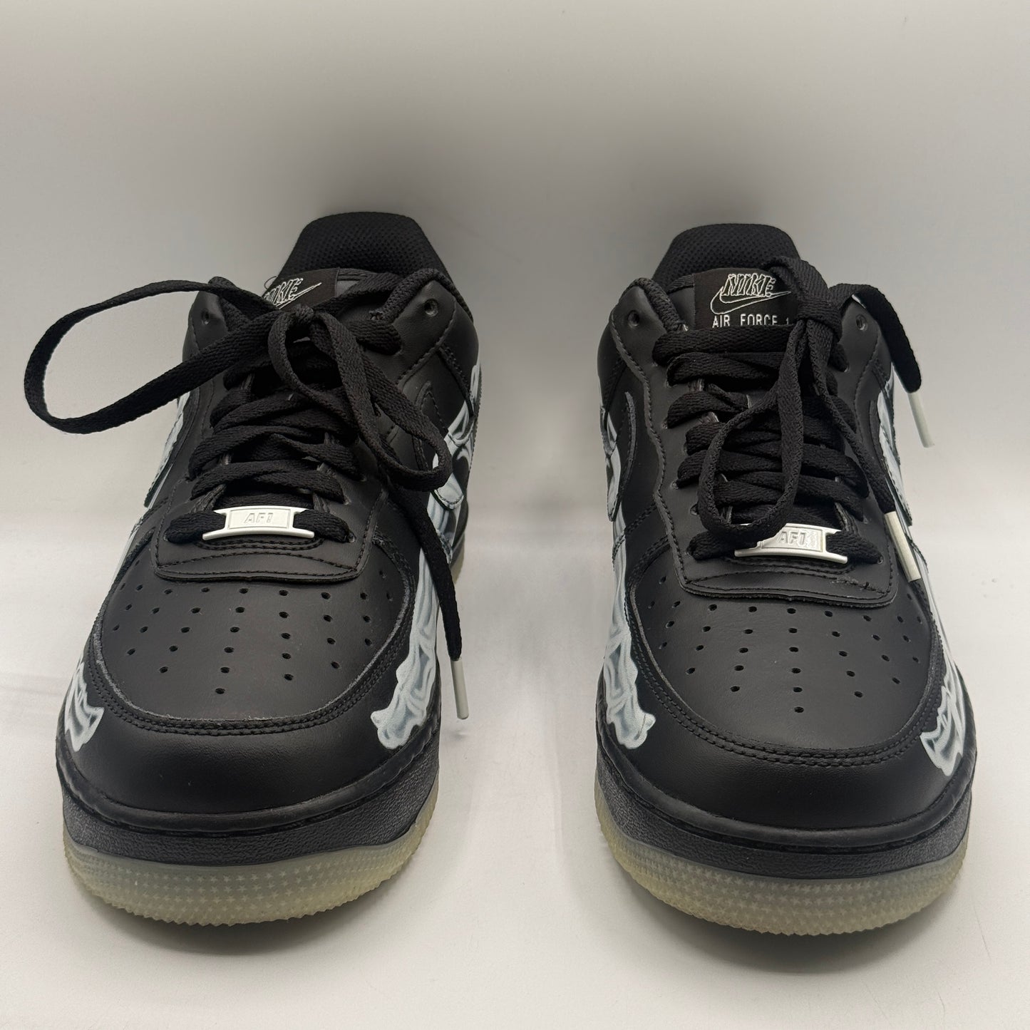 (USED) Nike Air Force 1 Low Skeleton Black Size 9.5