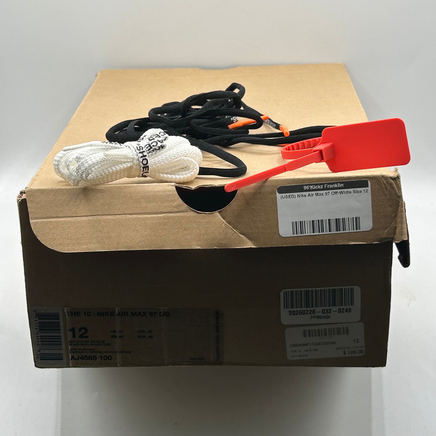 (USED) Nike Air Max 97 Off-White Size 12