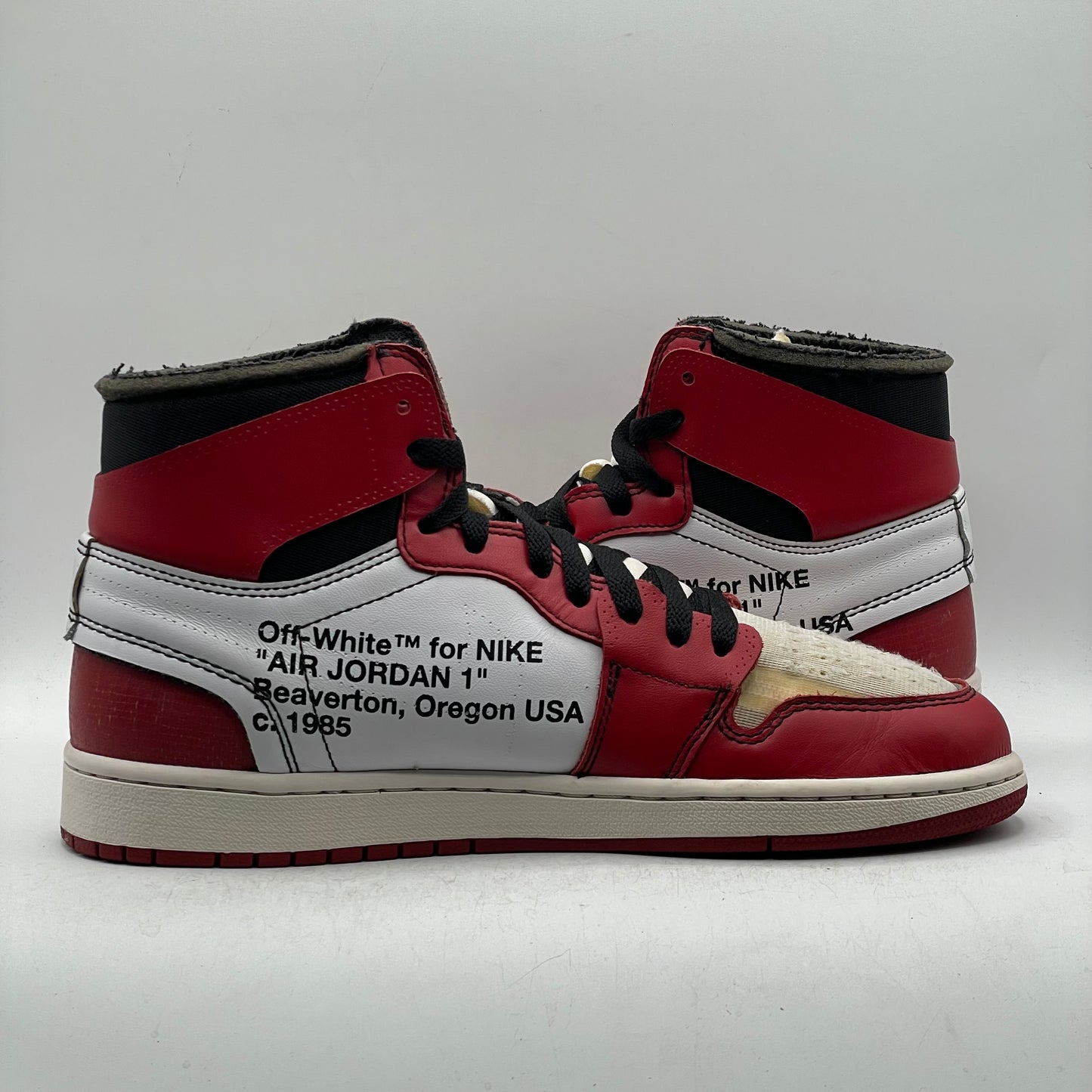 (USED NO BOX) Jordan 1 High Off-White Chicago Size 9.5