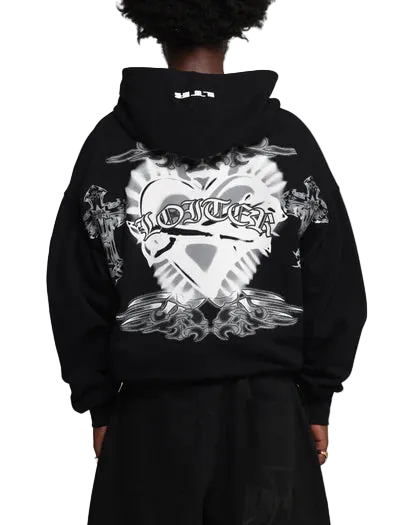 Loiter Hearts Zip Up Hoodie