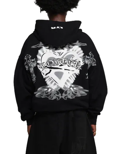 Loiter Hearts Zip Up Hoodie