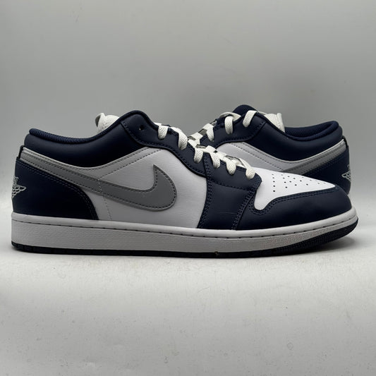 (USED) Jordan 1 Low Wolf Grey Midnight Navy Size 11