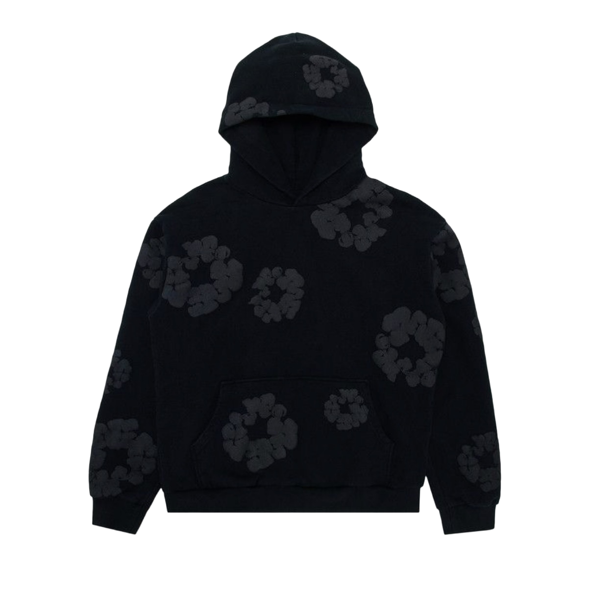 Denim Tears Cotton Wreath Hoodie Black Monochrome Size XL