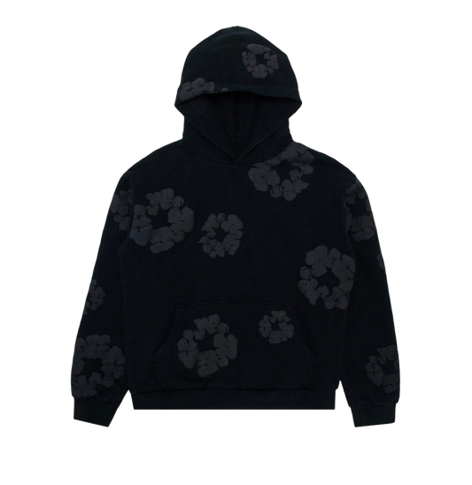 Denim Tears Cotton Wreath Hoodie Black Monochrome Size XL