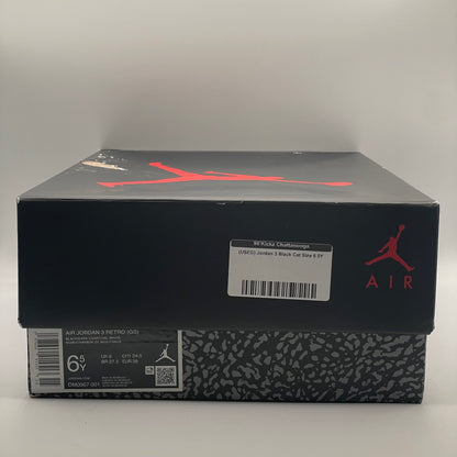 (USED) Jordan 3 Black Cat Size 6.5Y