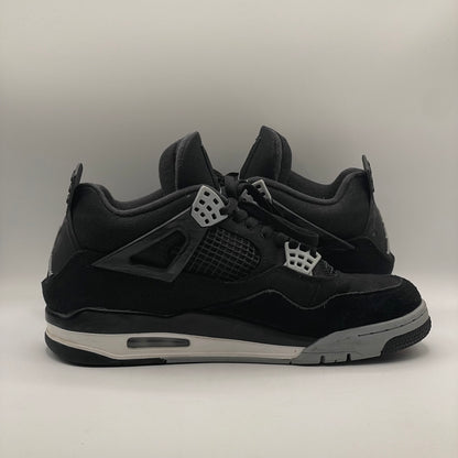 (USED NO BOX) Jordan 4 Black Canvas Size 9
