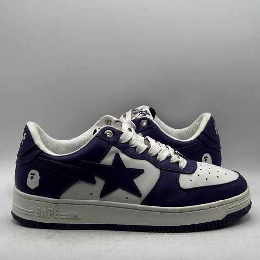 (USED) A Bathing Ape Bapesta White Purple (2022) Size 8.5