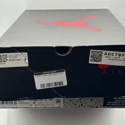 (USED) Jordan 5 Black Metallic Size 9