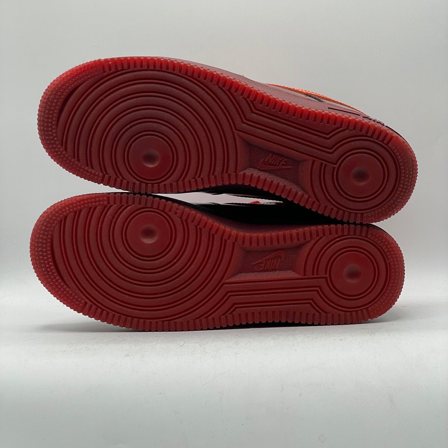 (USED) Nike AF1 Patent Leather Dark Team Red Safety Orange Size 8.5