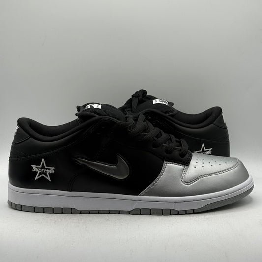 (Used Replacement Box) Nike SB Dunk Low Supreme Jewel Swoosh Silver Size 13