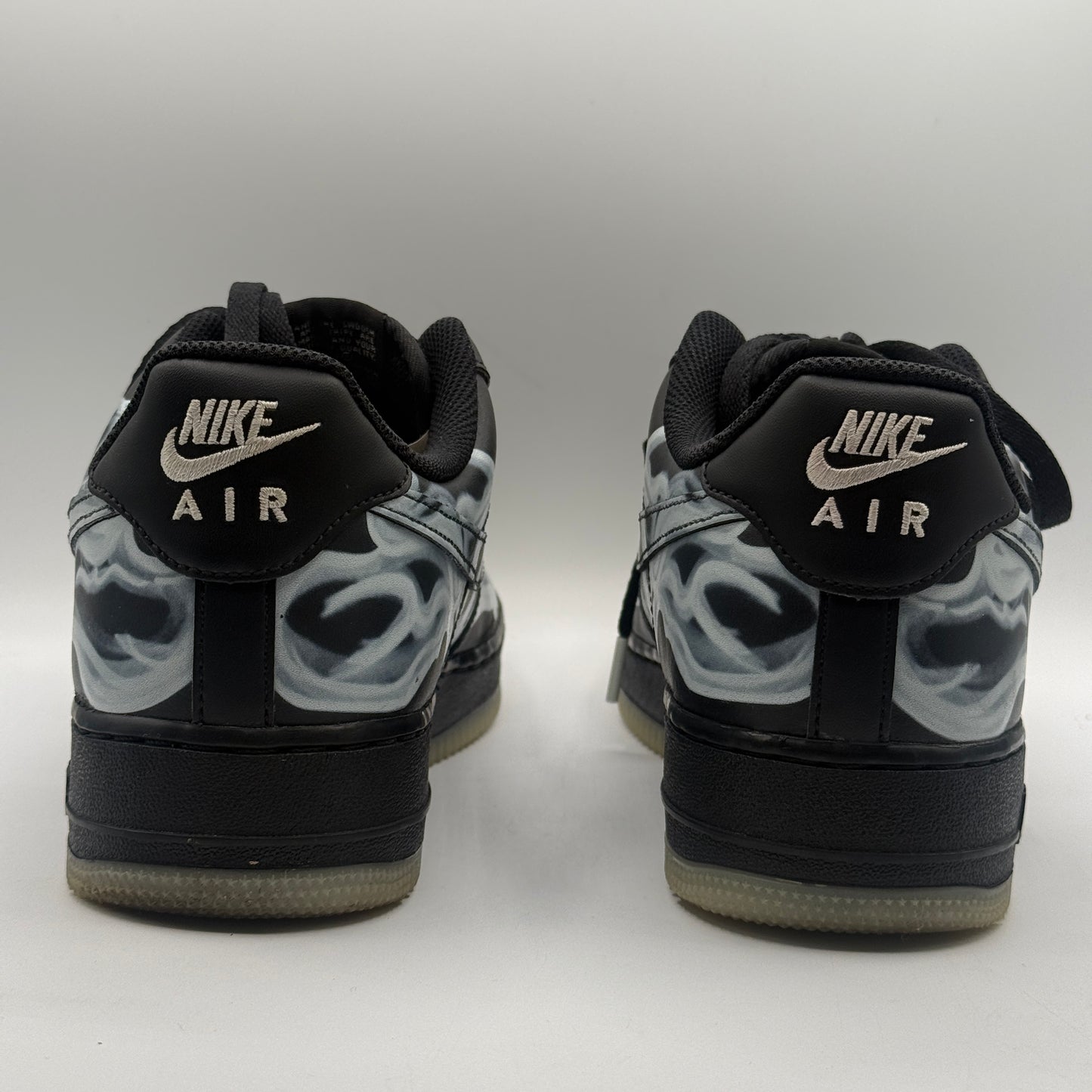 (USED) Nike Air Force 1 Low Skeleton Black Size 9.5