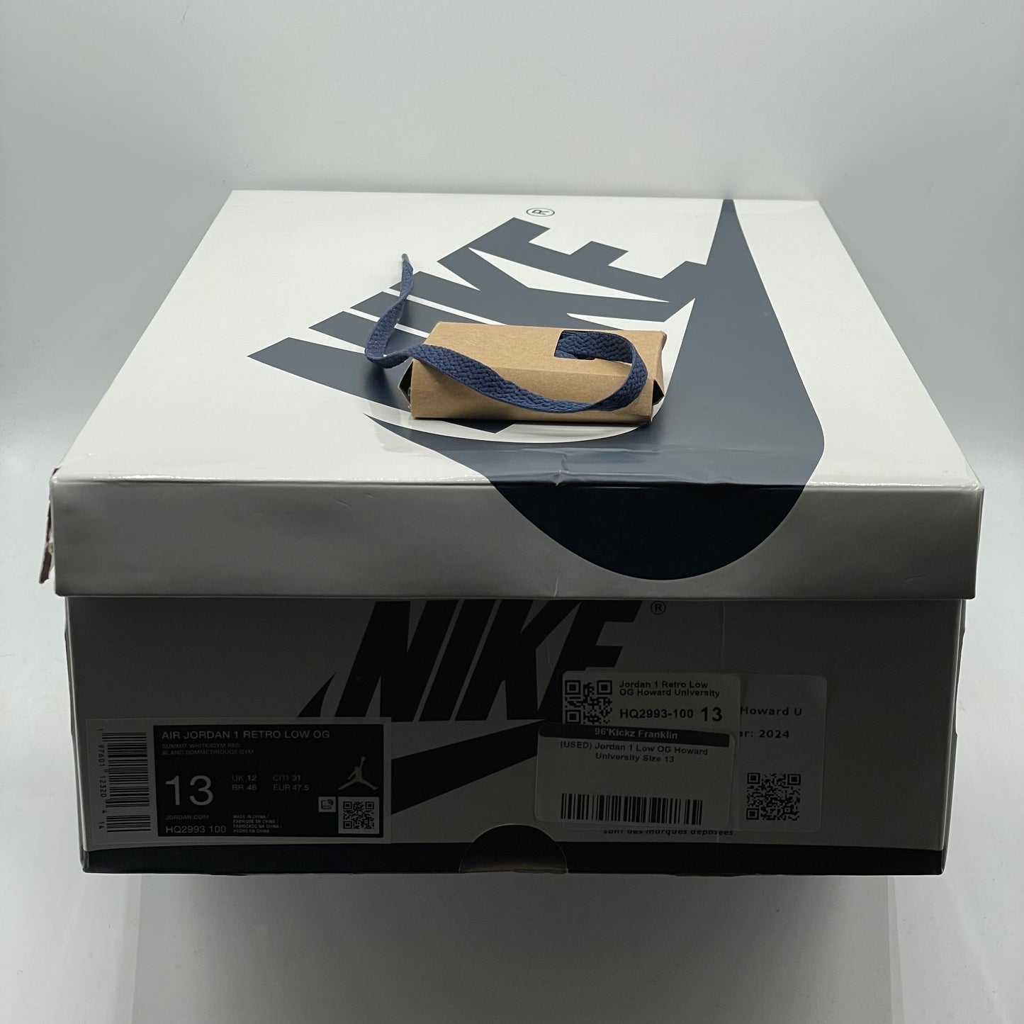 (USED) Jordan 1 Low OG Howard University Size 13