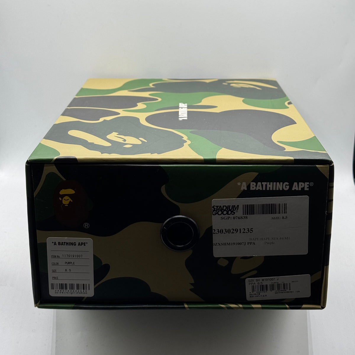 (USED) A Bathing Ape Bapesta White Purple (2022) Size 8.5