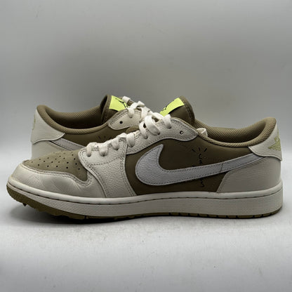 (USED NO BOX) Jordan 1 Low Golf Travis Scott Neutral Olive Size 11
