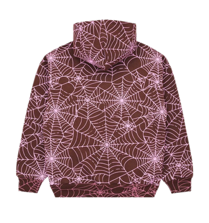 Sp5der AOP Brown Hoodie