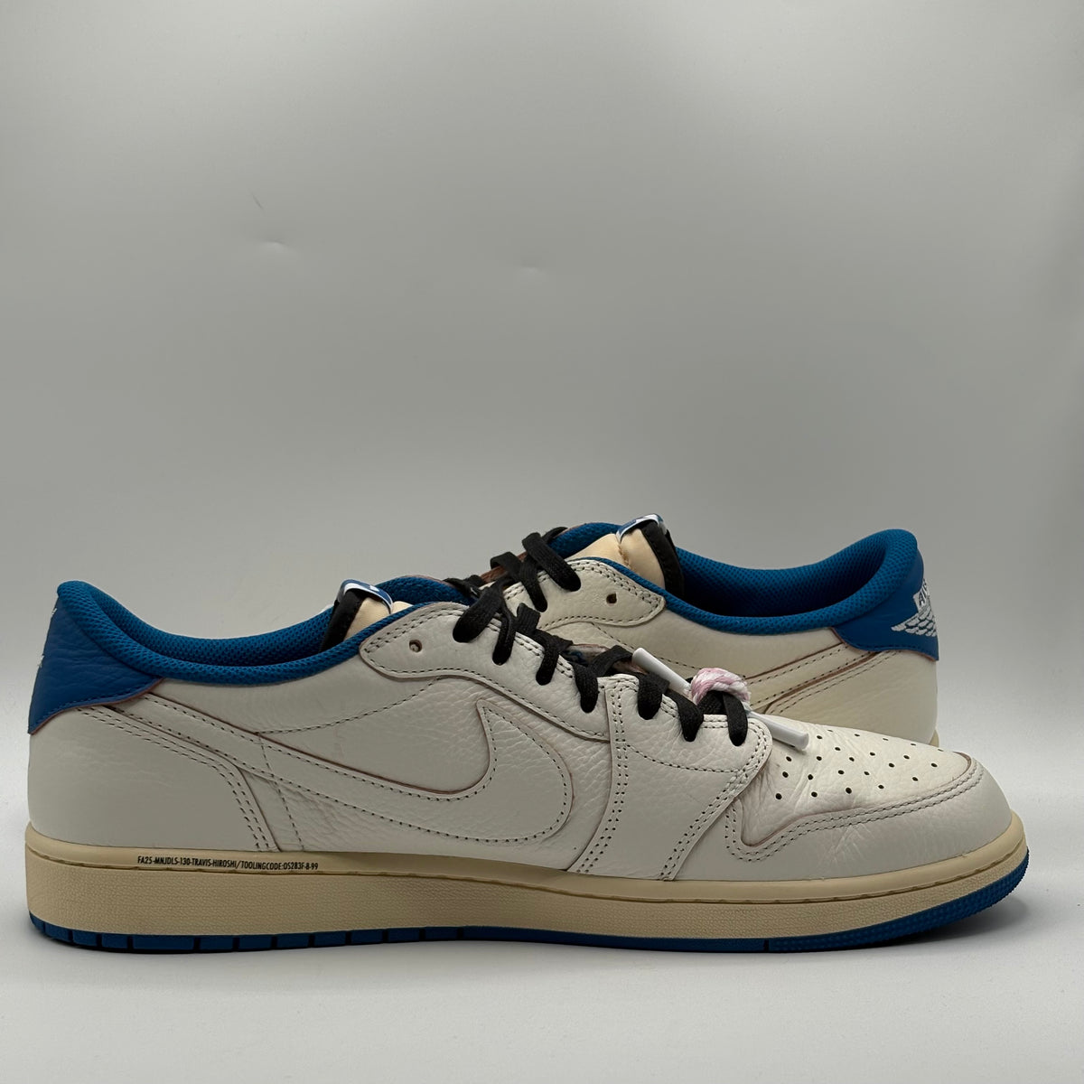(USED) Jordan 1 Low OG SP Fragment x Travis Scott Sail Military Blue Size 13