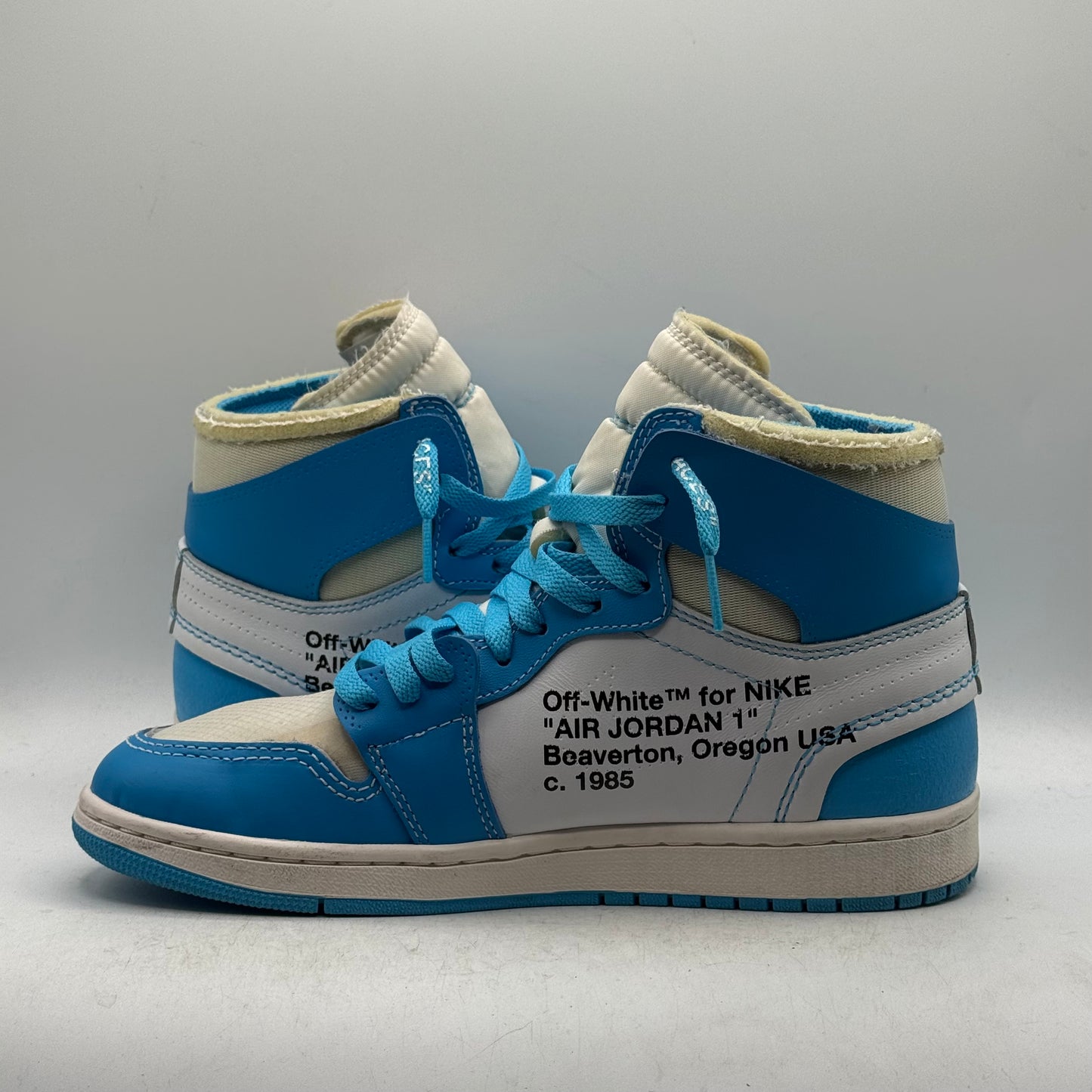 (USED NO BOX) Jordan 1 High Off-White University Blue Size 8