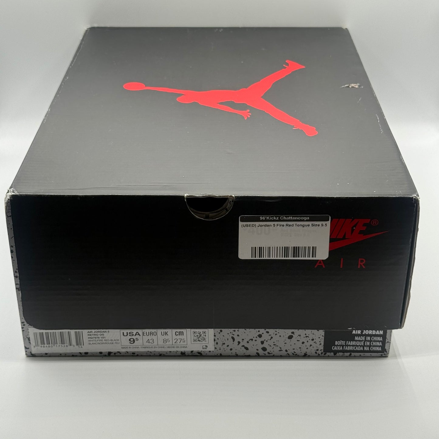 (USED) Jordan 5 Fire Red Tongue Size 9.5