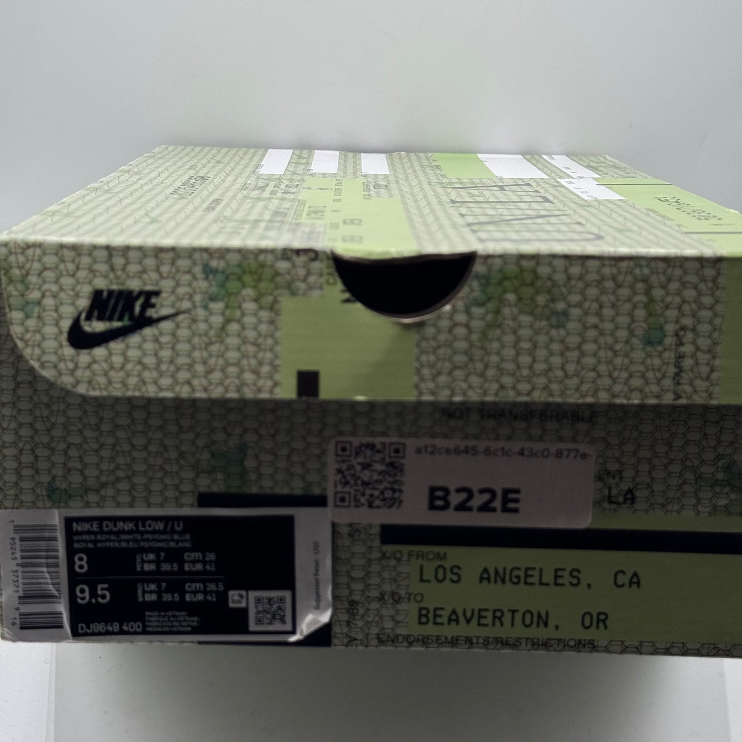 (Used) Nike Dunk Union Argon Size 8