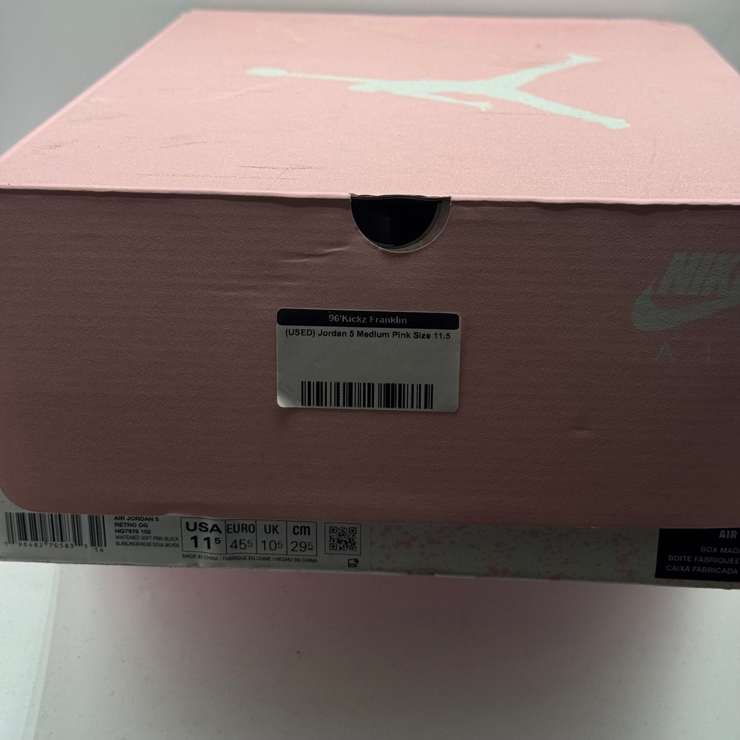 (USED) Jordan 5 Medium Pink Size 11.5