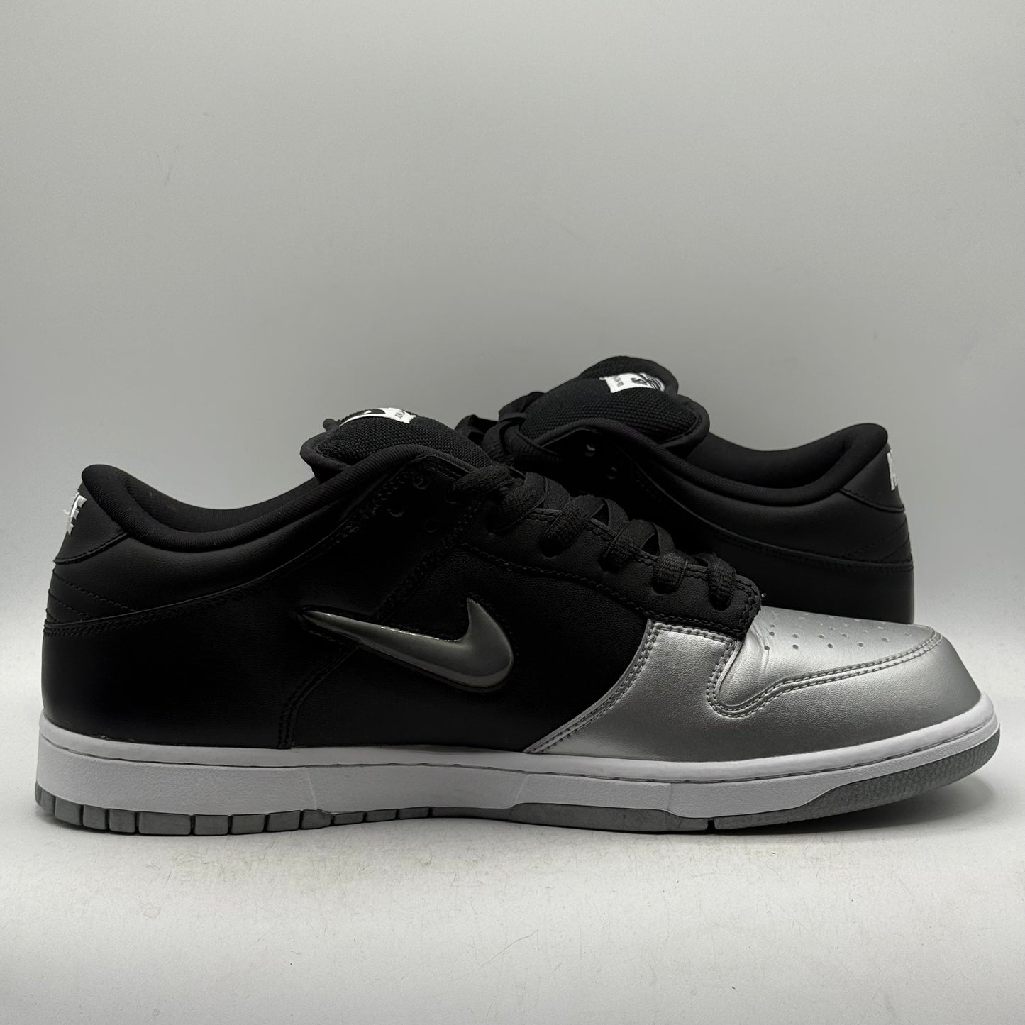 (Used Replacement Box) Nike SB Dunk Low Supreme Jewel Swoosh Silver Size 13
