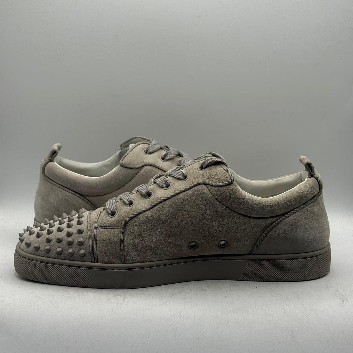 (USED NO BOX) Christian Louboutin Louis Jr Spikes Orlato Grey Size 47
