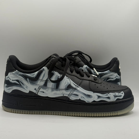(USED) Nike Air Force 1 Low Skeleton Black Size 9.5
