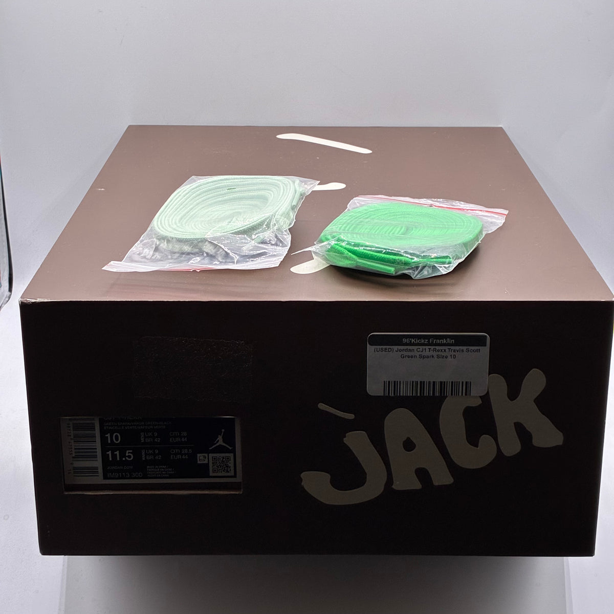 (USED) Jordan CJ1 T-Rexx Travis Scott Green Spark Size 10