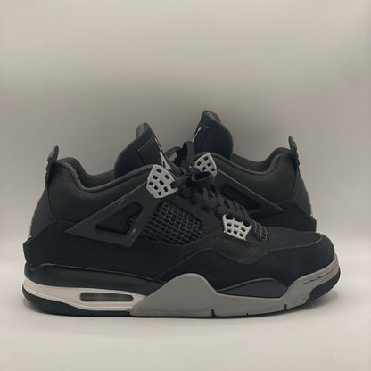 (USED NO BOX) Jordan 4 Black Canvas Size 9