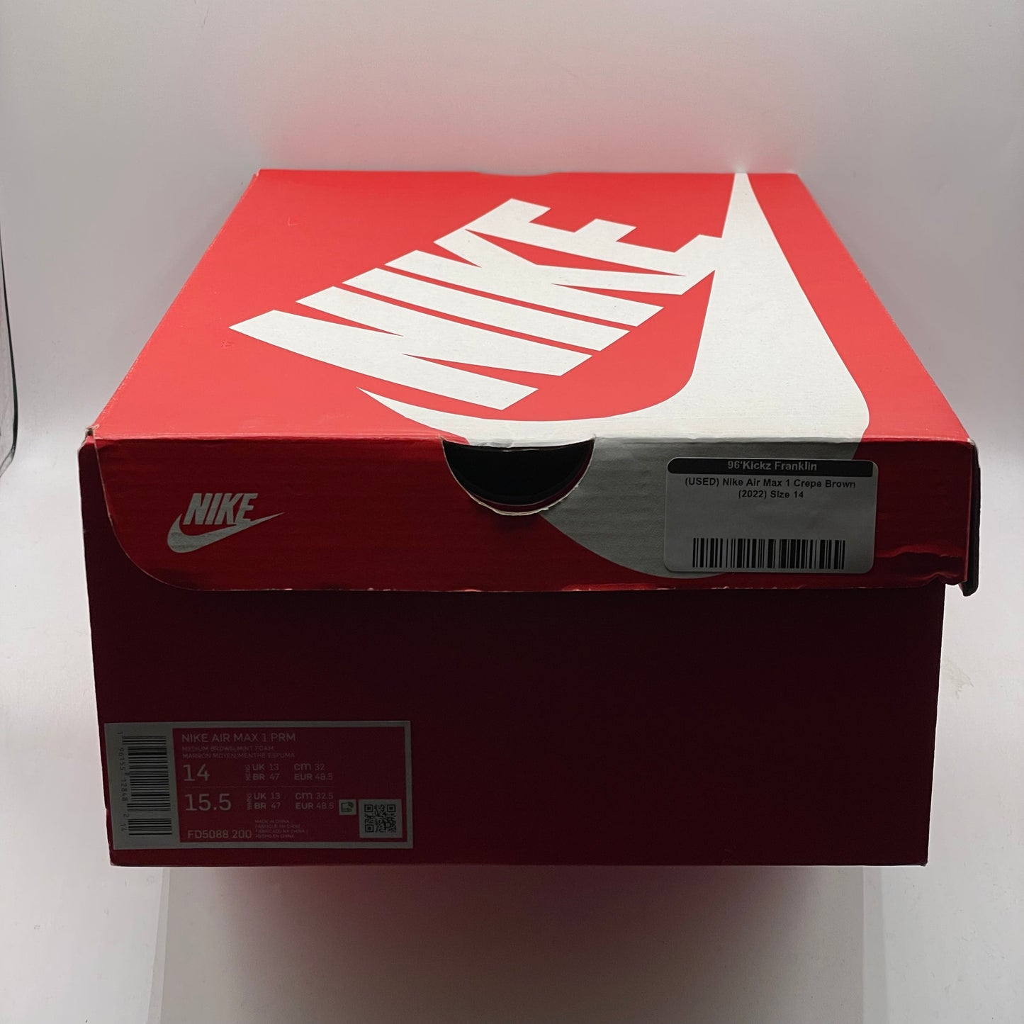 (USED) Nike Air Max 1 Crepe Brown (2022) Size 14