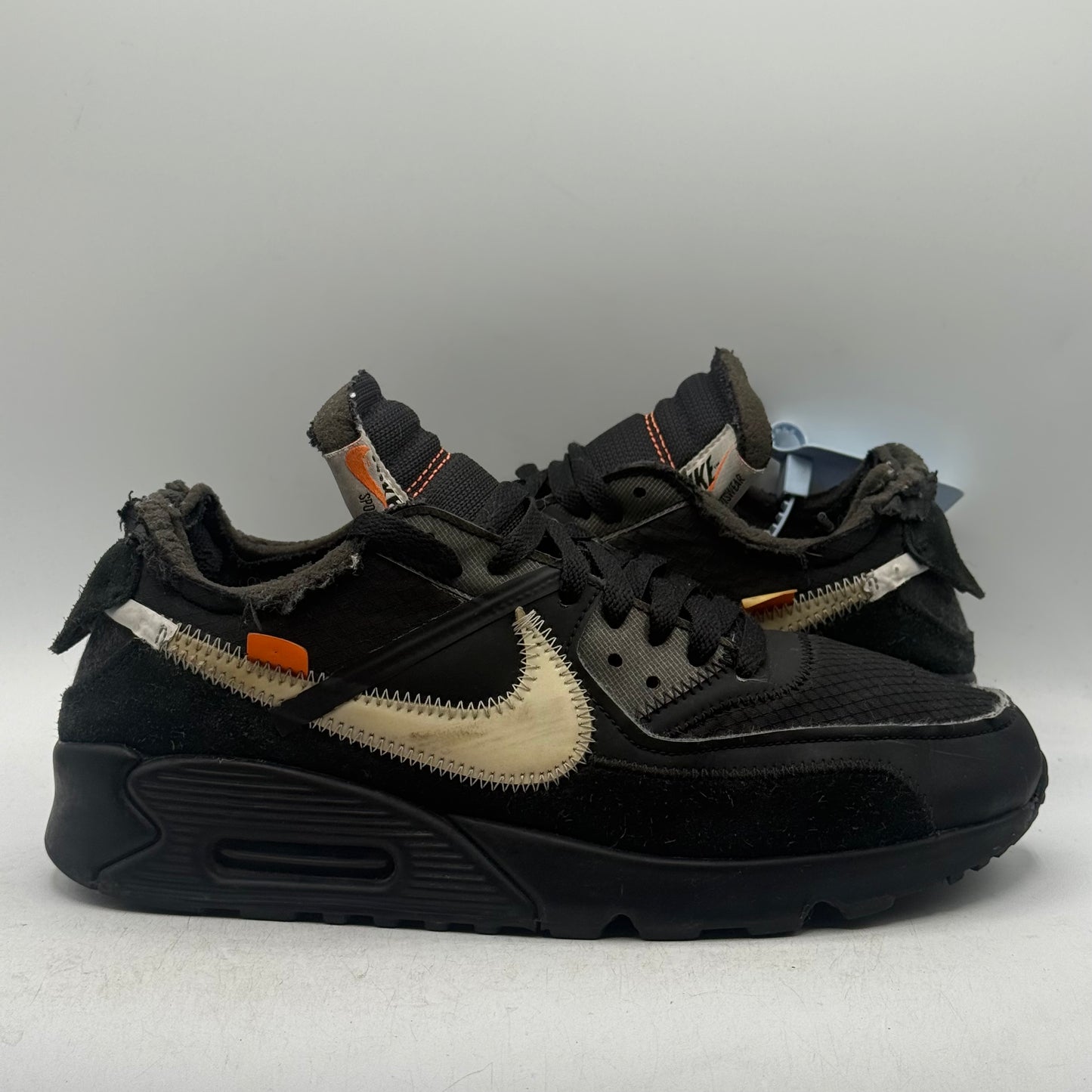 (Used No Box) Nike Air Max 90 Off-White Black Size 8
