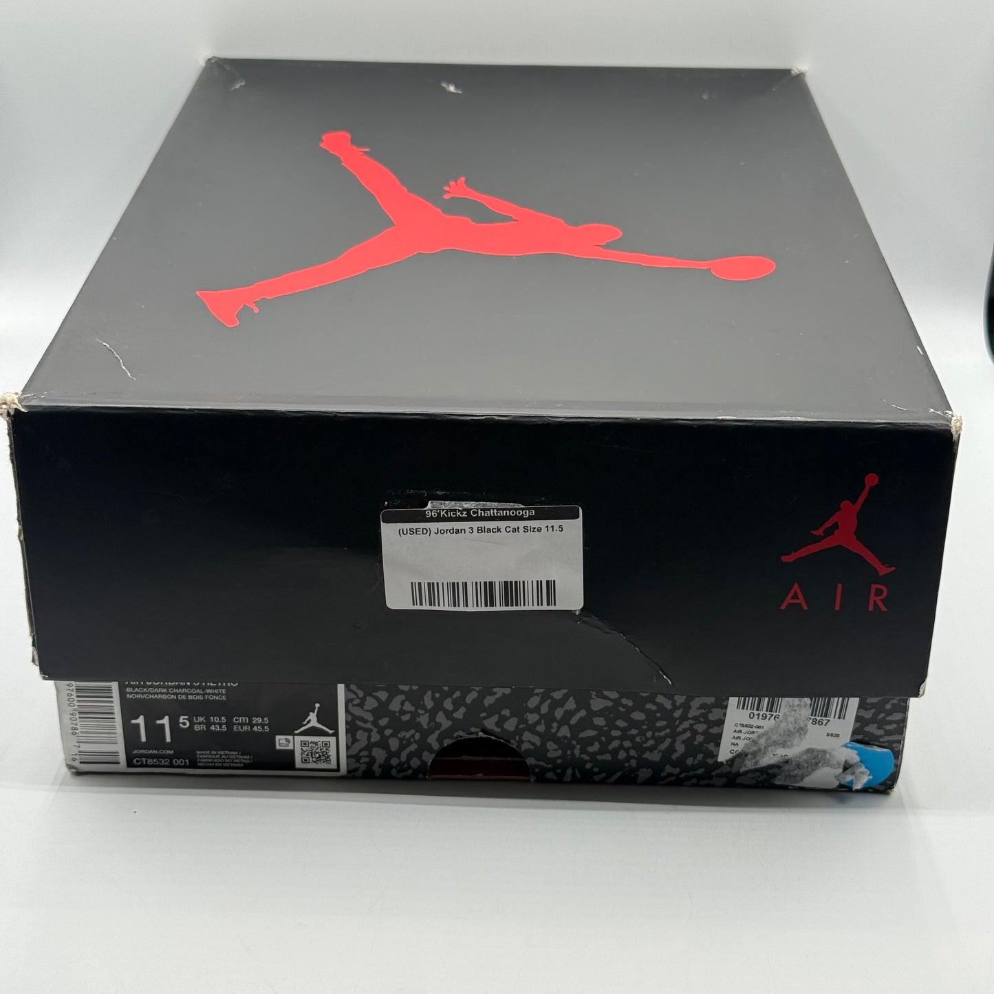 (USED) Jordan 3 Black Cat Size 11.5
