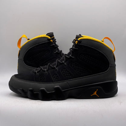 (USED) Jordan 9 Dark Charcoal University Gold Size 10.5