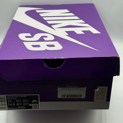 (Used Replacement Box) Nike SB Dunk Low Supreme Jewel Swoosh Silver Size 13