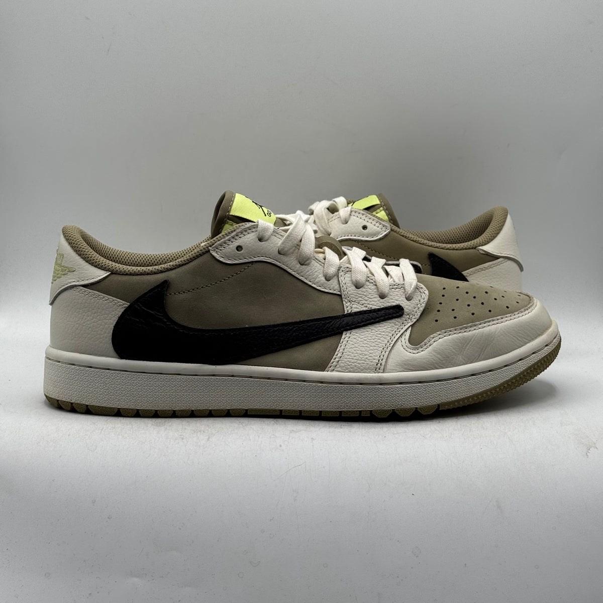 (USED NO BOX) Jordan 1 Low Golf Travis Scott Neutral Olive Size 11
