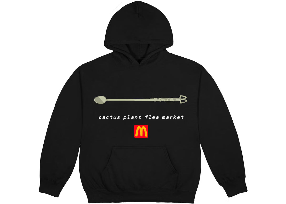 Cactus Plant Flea Market x McDonald's Coffee Stirrer Black Hoodie