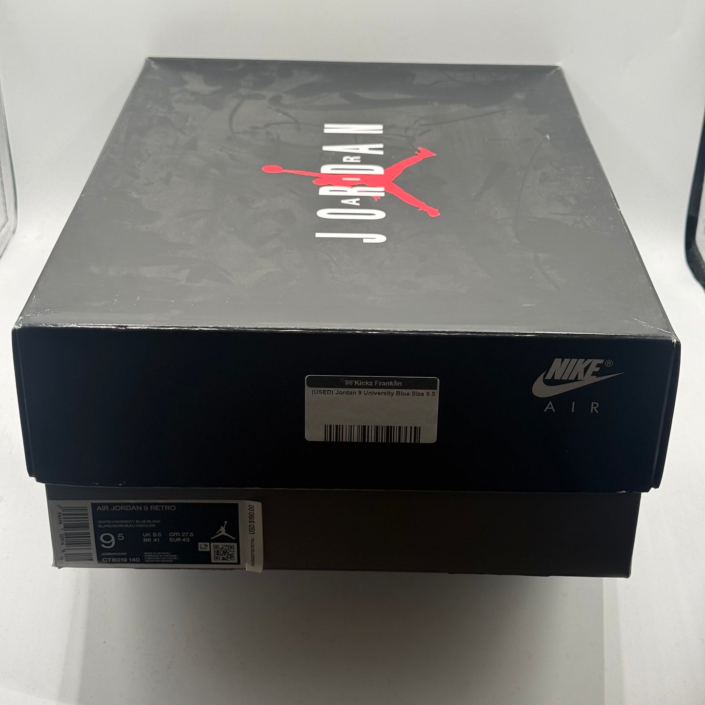 (USED) Jordan 9 University Blue Size 9.5