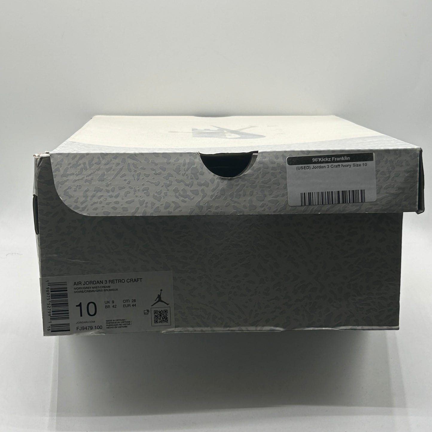 (USED) Jordan 3 Craft Ivory Size 10