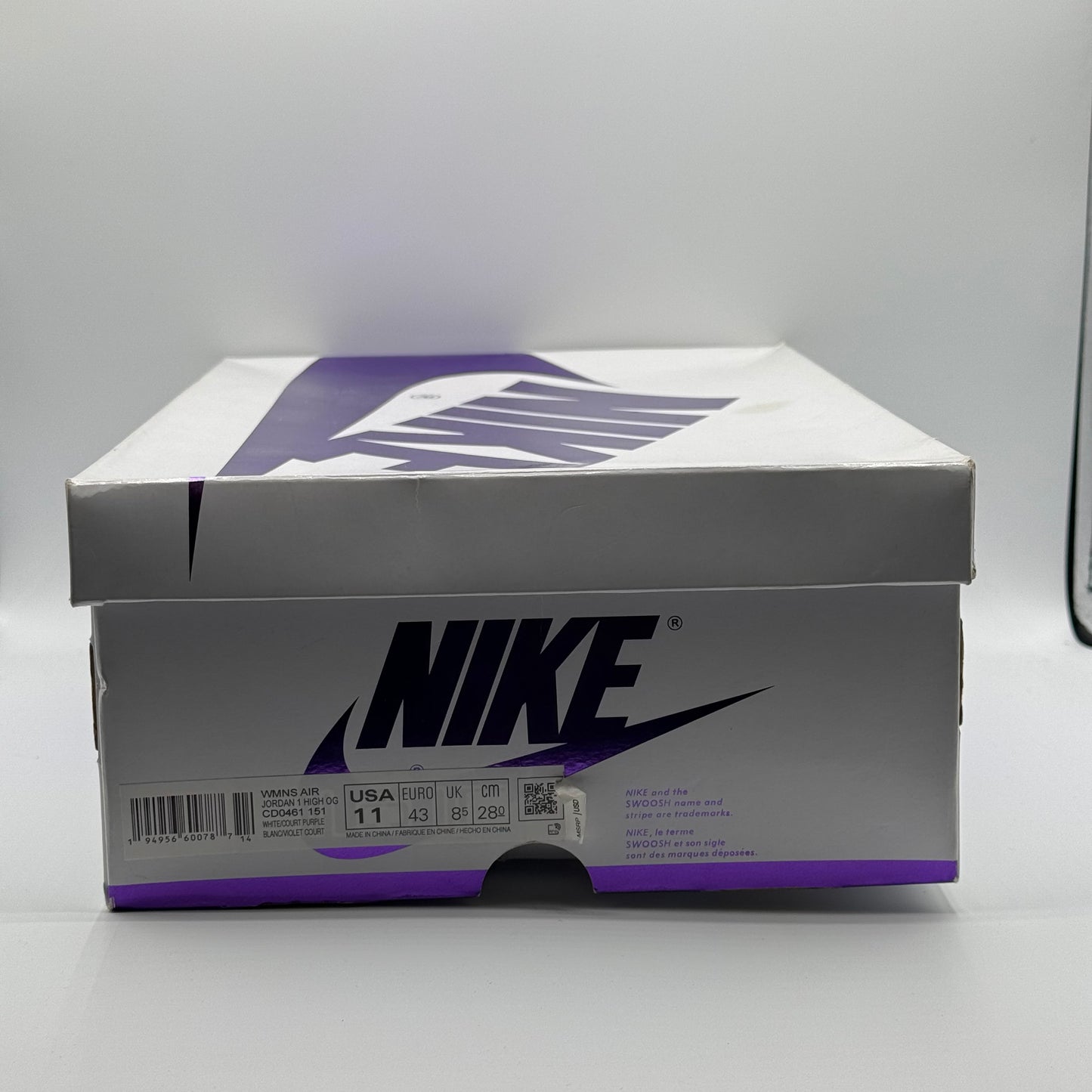 (Used) Jordan 1 High Court Purple (W) Size 11W/9.5M