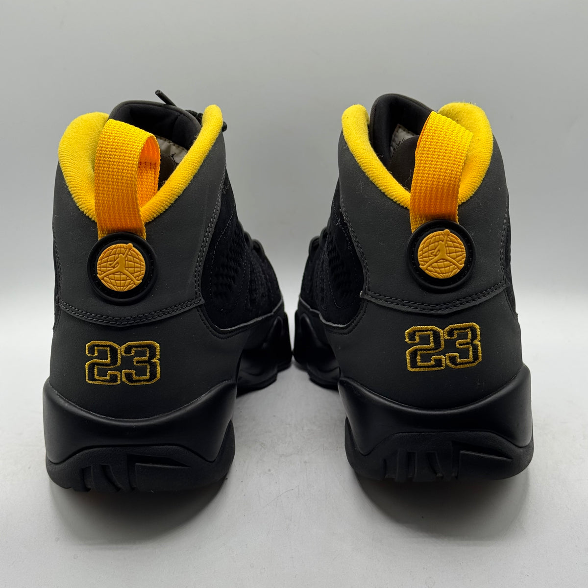 (Used) Jordan 9 Charcoal University Gold Size 10.5