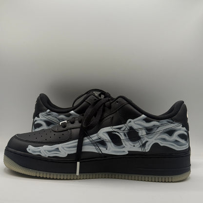 (USED) Nike Air Force 1 Low Skeleton Black Size 9.5