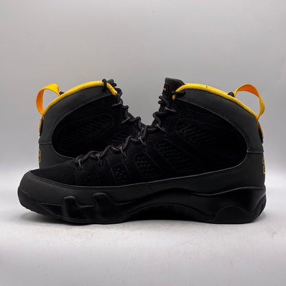 (USED) Jordan 9 Dark Charcoal University Gold Size 10.5