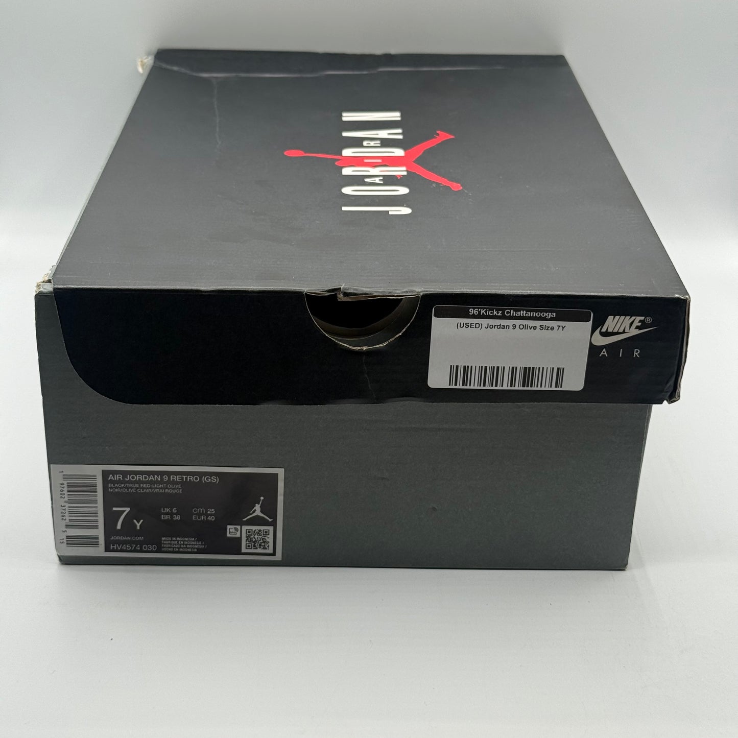 (USED) Jordan 9 Olive Size 7Y