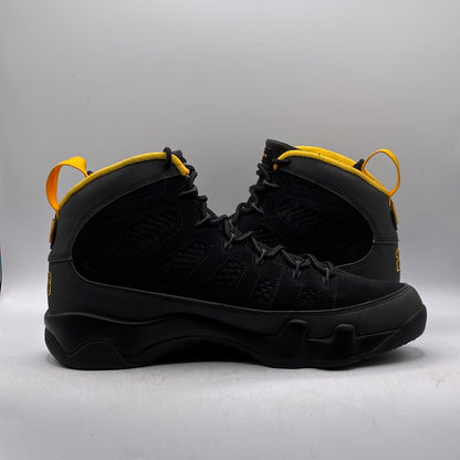 (USED) Jordan 9 Dark Charcoal University Gold Size 10.5