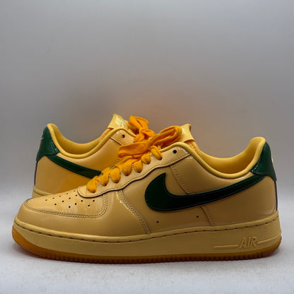(Used) Nike Air Force 1 Low Patent Leather Topaz Gold Pine Green Size 8.5