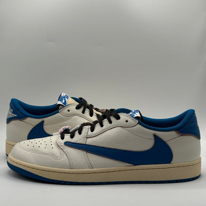 (USED) Jordan 1 Low OG SP Fragment x Travis Scott Sail Military Blue Size 13