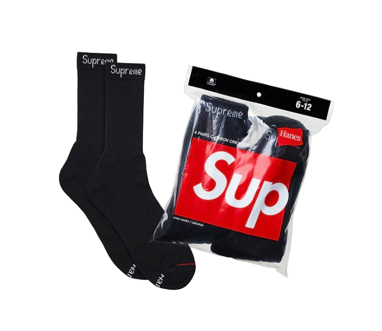 Supreme Hanes Crew Socks 4 Pack