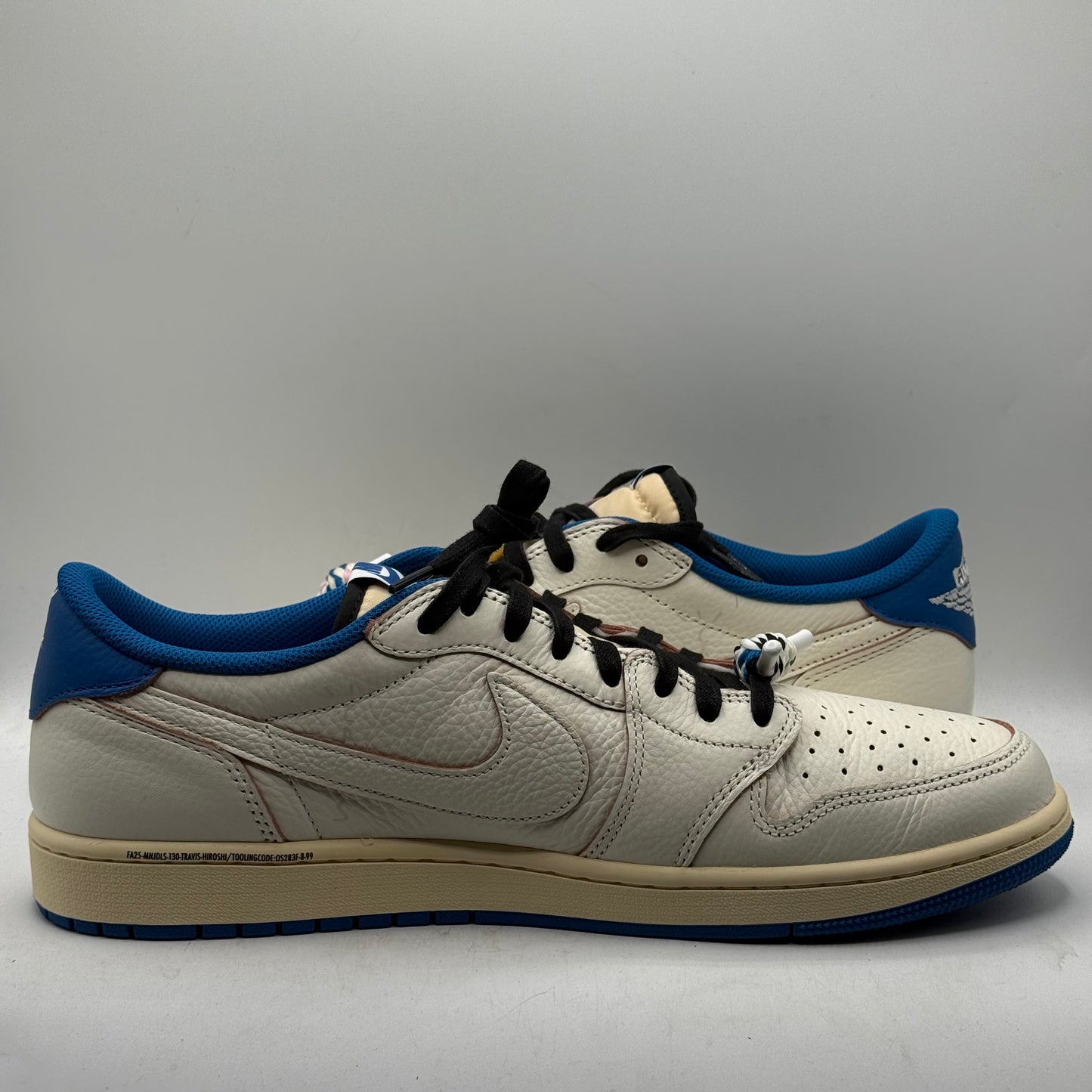 (USED) Jordan 1 Low Travis Scott x Fragment Sail Military Blue Size 14