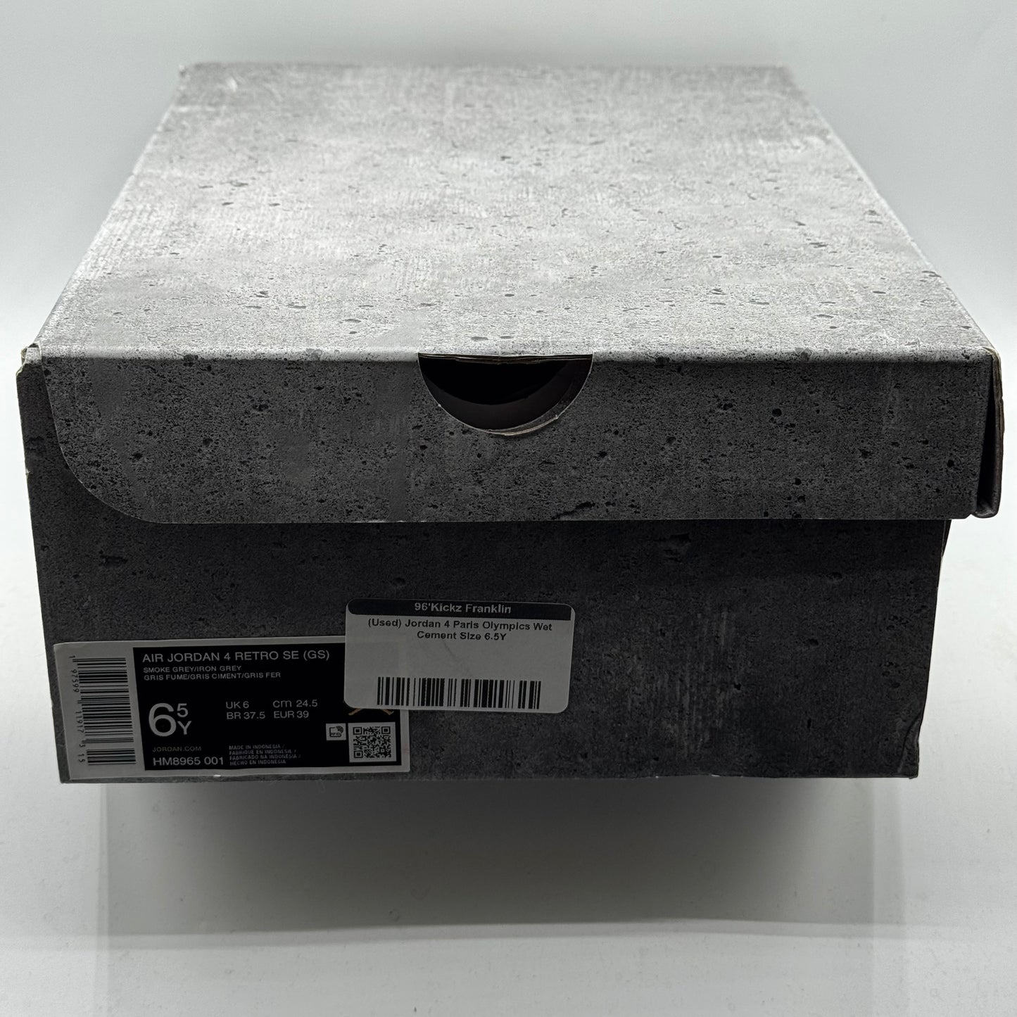 (Used) Jordan 4 Paris Olympics Wet Cement Size 6.5Y